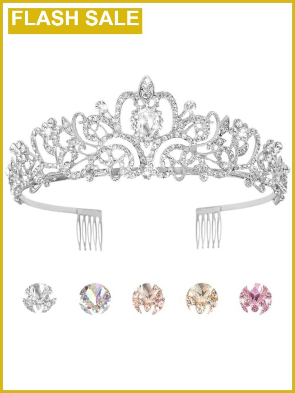 Crystal Tiara Crown Rhinestone Headband Wedding Prom Pageant Birthday